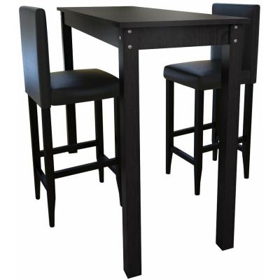 Lot de 2 tabourets de bar avec table haute noir helloshop26 1202005