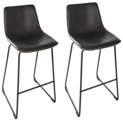ATMOSPHERA Lot de 2 tabourets de bar Noir - 