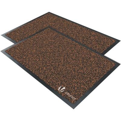 VOUNOT  - Lot de 2 Tapis de porte paillasson 40x60 marron