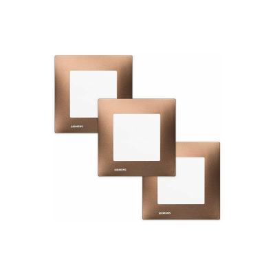 SIEMENS  - LOT de 3 Va et Vient Blanc Delta Viva + Plaques M&eacute;tal Marron
