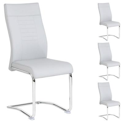 Lot de 4 chaises LOANO, en synth&eacute;tique gris