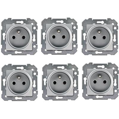 SIEMENS  - lot de 6 prises 2p+t silver delta viva