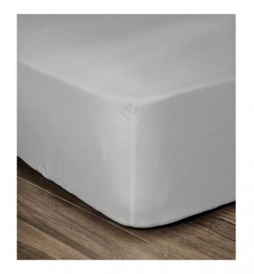 LOVELY HOME  Drap Housse 100% coton 140x190x25 cm gris clair