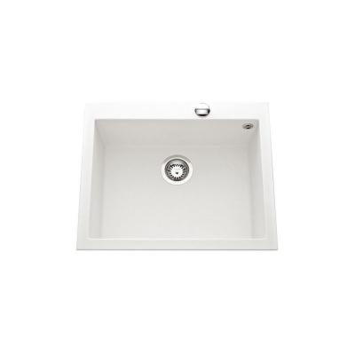 LUISINA Vier granit blanc  quadrille 1 bac 570x500 - blanc