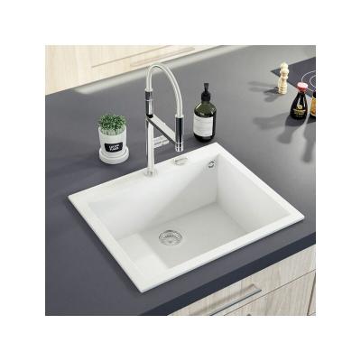 LUISINA Vier granit blanc  quadrille 1 bac 610x500 - blanc
