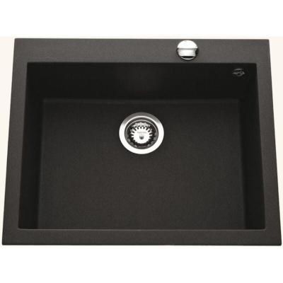 LUISINA Vier granit noir mouchet&eacute;  quadrille 1 bac 570x500 - noir