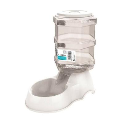 M PETS M-PETS Distributeur de croquettes Hexagonal - 3500ml - Blanc - Pour chien 