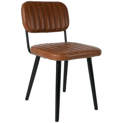 Chaise r&eacute;tro capitonn&eacute;e - Jake Worn - Couleur - Marron - White Label