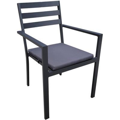 JARDILINE Fauteuil de jardin en aluminium avec coussin gris Minorca - 