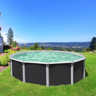 M&S Piscine hors sol acier ronde - 3,65 x 1,32m - anthracite