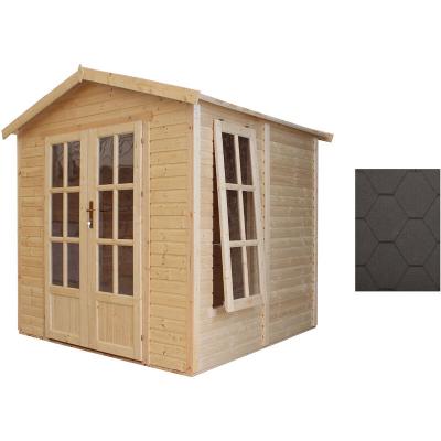 TIMBELA Cabane en bois avec plancher, avec bardeaux bitumineux couleur l233xP222xH233cm -  M351FB+H351FBBLACK 