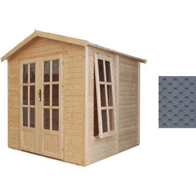 TIMBELA Cabane en bois avec plancher, avec bardeaux bitumineux couleur 233x222x233cm