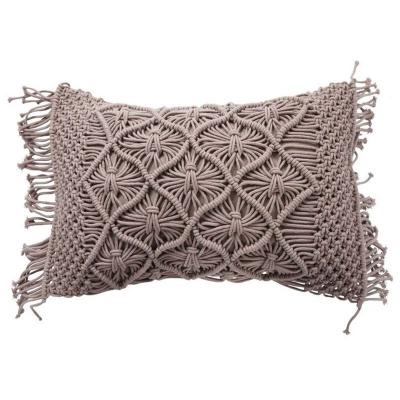 Coussin macrame - 40 x 60 cm - violet clair
