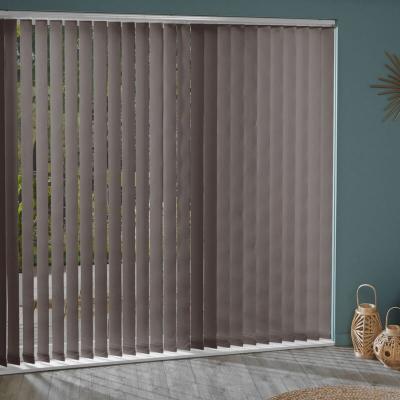 Madecostore - Lot de 5 lamelles verticales 89mm unies pour store californien - Chocolat - L8,9 x H280cm