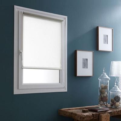 Store Enrouleur Tamisant Uni Sans percer - 107 x 170cm-Blanc cass&eacute;