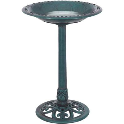 GOPLUS  Mangeoire a Oiseaux sur Pied pour Attire Plus d'oiseaux Bain d'oiseaux avec Une Plateau de Diametre 50cm, Hauteur 76CM, Design Antique (Vert