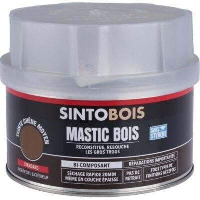 SINTO Mastic sans styr&egrave;ne BOIS ch&ecirc;ne moyen 550g + 30g - 33711