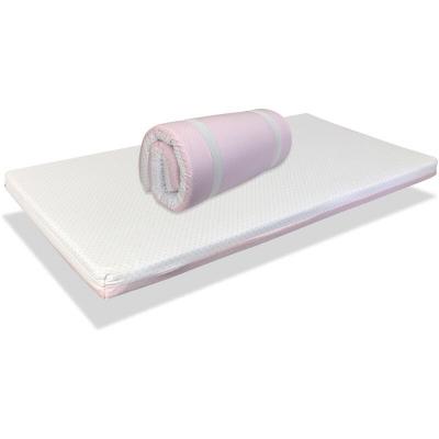 XALUCA  - Matelas bebe Pliant pour lit de Voetage mimo 120X60 rose Epaisseur 5 cm - Dehoussable, lavable, Anti bacterien, facile transporter - dormalit