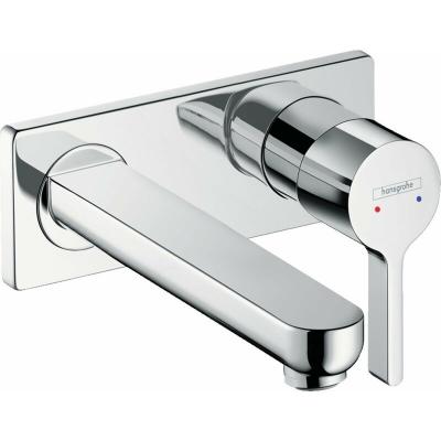 HANSGROHE Mitigeur de lavabo encastr&eacute; mural, Bec 225mm, bonde &agrave; &eacute;coulement libre chrom&eacute;  Metris S