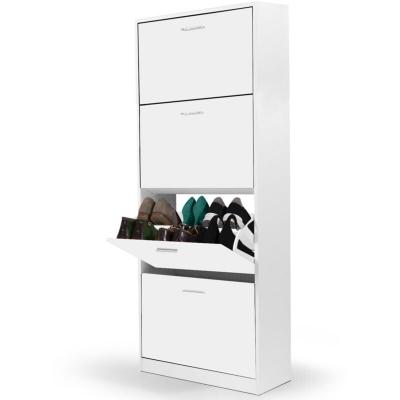 IDMarket - Meuble &agrave; Chaussures 4 Portes Blanc