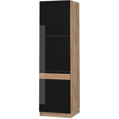 VICCO Meuble pour four Fame-Line, 60 cm, Ch&ecirc;ne noir brillant,  