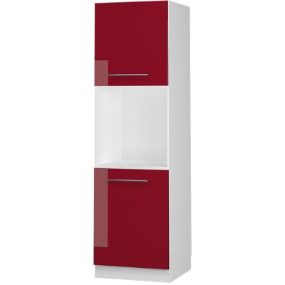 VICCO Meuble pour four Fame-Line, Rouge bordeaux Haute brillance, 60 cm avec &eacute;tag&egrave;res ouvertes, 