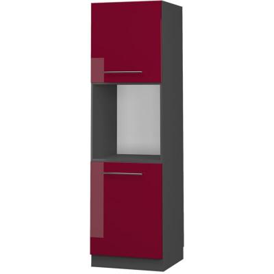 VICCO  meuble pour four, rouge bordeaux haute brillance, 60cm ouvert 