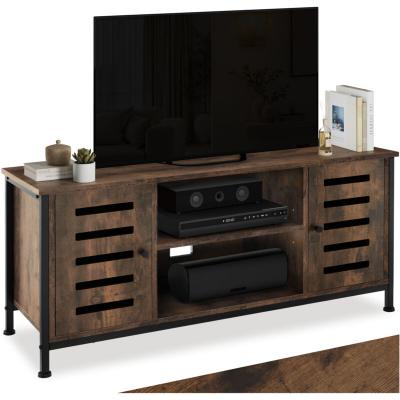 TECTAKE Meuble pour t&eacute;l&eacute;viseur Carlow 110x41,5x50,5cm - Bois fonc&eacute; industriel, rustique