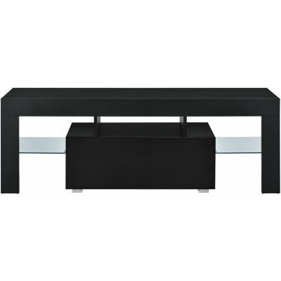 HELLOSHOP26 Meuble TV 130 cm noir LED