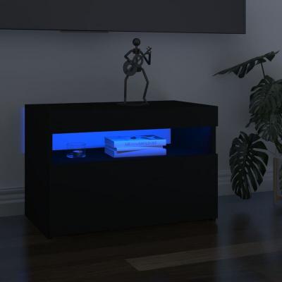 VIDAXL  meuble tv avec lumi&egrave;res led noir 60x35x40 cm