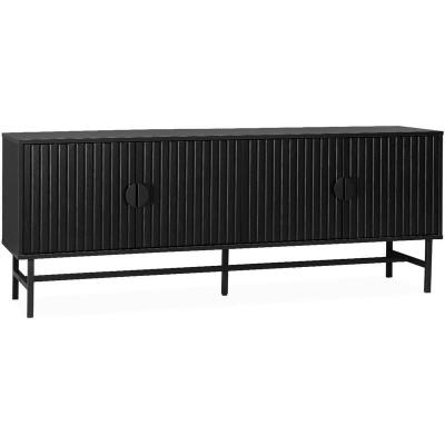 SWEEEK Meuble TV Bazalt quatre portes deux &eacute;tag&egrave;res L 160 x l 39 x H 60cm