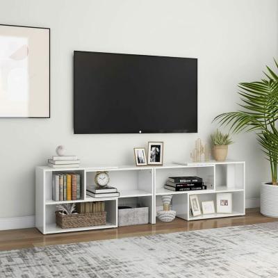 VIDAXL Meuble TV blanc brillant 149 x 30 x 52 cm en bois d'ing&eacute;nierie