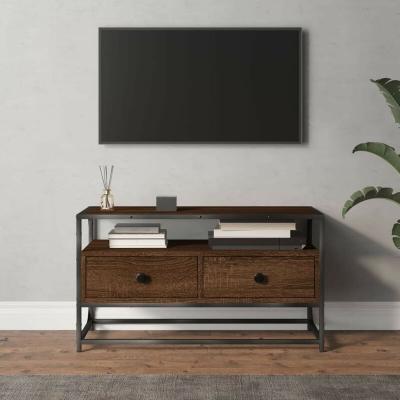 VIDAXL  meuble tv ch&ecirc;ne marron 80x35x45 cm bois d'ing&eacute;nierie