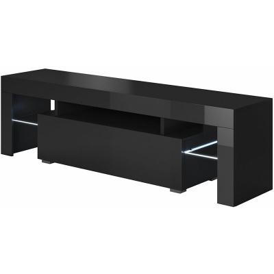 DESIGN AMEUBLEMENT Meuble tv mod&egrave;le Unai (160x45cm) couleur noir avec led rgb - Noir