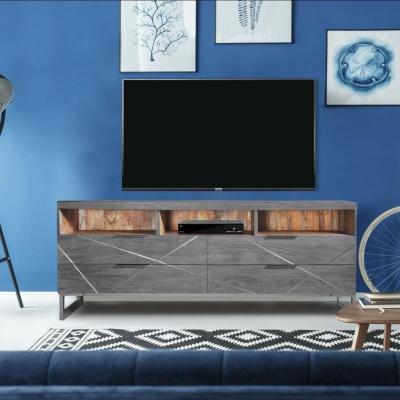 COTECOSY Meuble tv Tina Gris - Bois / Gris