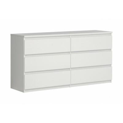 Meubletmoi - Grande commode 2x3 tiroirs blanc - benny - Blanc