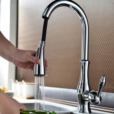 LOOKSHOP  - Mitigeur de cuisine moderne avec douchette et tuyau extractible - Chrom&eacute;