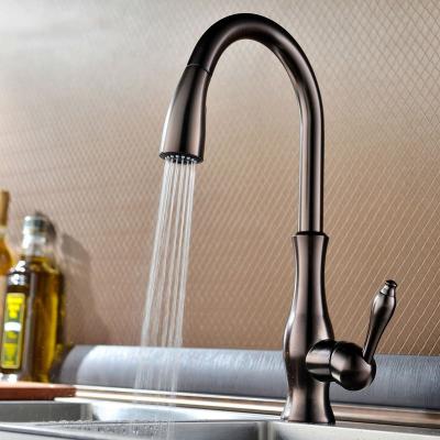 LOOKSHOP Mitigeur de cuisine moderne avec douchette et tuyau extractible cuivr&eacute;