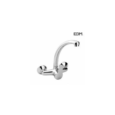 EDM Robinet d'&eacute;vier &agrave; levier unique. Bec haut. Encastr&eacute; [E3-01165] Chrome