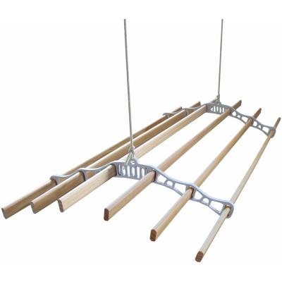 MONSTERSHOP Etendoir &agrave; Linge Suspendu de 1,2 M&egrave;tre - Poulie Blanc 