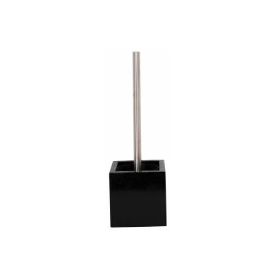 MSV  Brosse Wc avec support MDF & Inox Noir Brillant - Noir