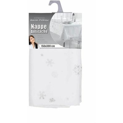 DOUCEUR D INTERIEUR Nappe rectangle 150 x 300 cm polyester imprime argent constellation Blanc