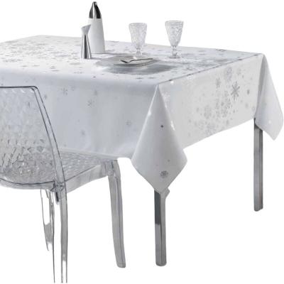 DOUCEUR D INTERIEUR Nappe rectangle 150 x 240 cm polyester imprime argent constellation Blanc