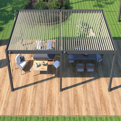 OMBREA Pergola bioclimatique Ombr&eacute;a VS autoportante 4x8M Anthracite/Blanc 