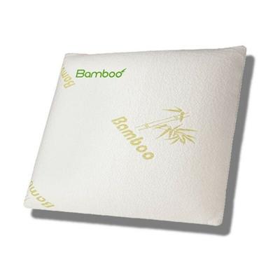 SOFAREVA Oreiller Fresh Bamboo 60x60cm Blanc M&eacute;moire de forme Semi Ferme &Eacute;paisseur 12 cm