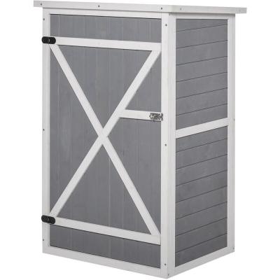 OUTSUNNY Armoire de Jardin en Bois de Sapin -  - Grande Porte Verrouillable - Toit Bitum&eacute; Inclin&eacute;