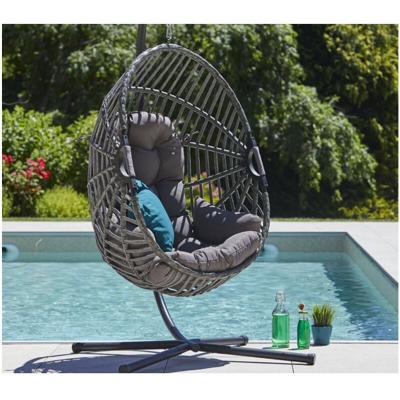 OZALIDE Canberra - Fauteuil de jardin suspendu - Gris Anthracite - gris perle