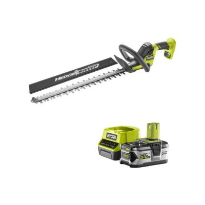 RYOBI Pack  Taille-haies 18V One+ Brushless LINEA 45 cm RY18HT45A-0 - 1 Batterie 5.0Ah - 1 Chargeur rapide RC18120-150 