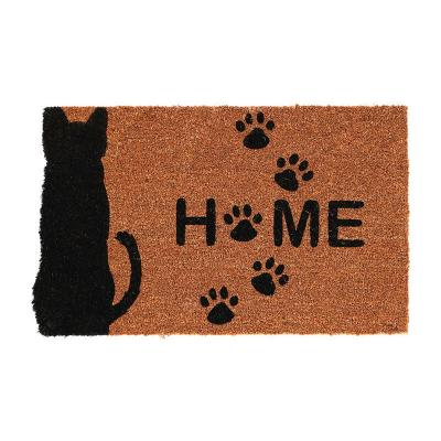 BEST FOR BOOTS Paillasson en fibres de coco motif animal welcome chat