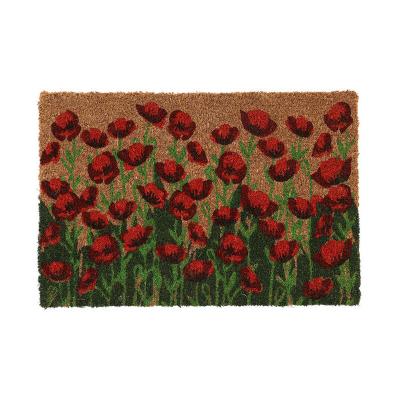 BEST FOR BOOTS  Paillasson en Fibres de Coco Coquelicots 60 x 40 cm